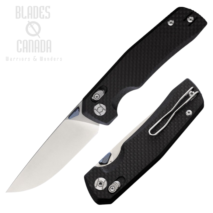 Kunwu X-TAO XT Lock Folding Knife, Elmax Satin, Carbon Fiber, KUNX703F