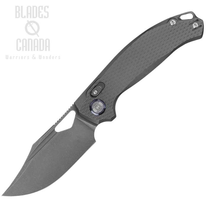 Kunwu Django XL X Lock Folding Knife, Elmax Stonewash, Titanium Finish, X707XLT1S