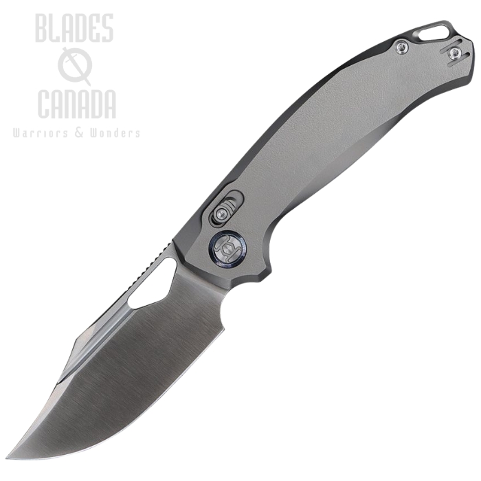 Kunwu Django XL XT Lock Folding Knife, Elmax Satin, Titanium Orange Peel Texture, X707XLT2
