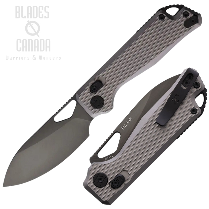 Kunwu Pulsar XT Lock Folding Knife, Elmax Black, Titanium Gray Textured, X705T5 Kunwu Pulsar XT Lock Folding Knife, Elmax Black, Titanium Gray Textured, X705T5