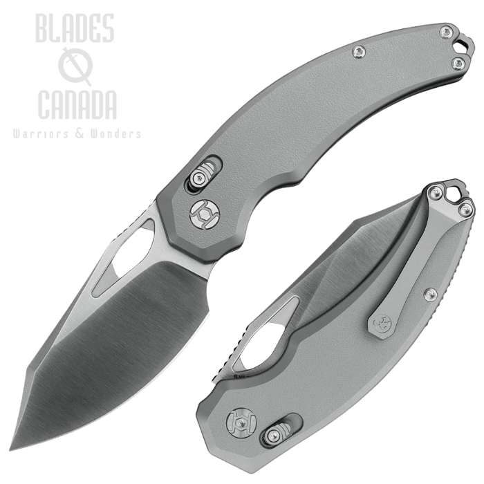 Kunwu X-Padre XT Lock Folding Knife, Elmax Satin, Titanium Grey Orange Peel Texture, X706T-2