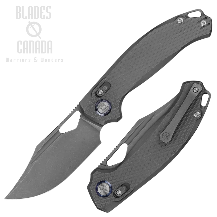 Kunwu Django XL X Lock Folding Knife, Elmax Stonewash, Titanium Finish, X707XLT1S