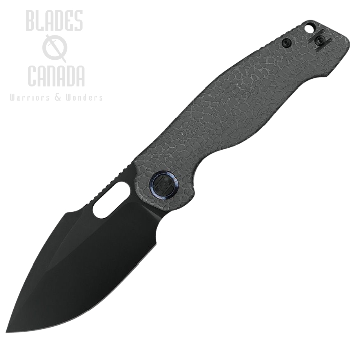 Kunwu Gringo Framelock Folding Knife, S390 Black, Titanium Honeydew Texture, 712T3