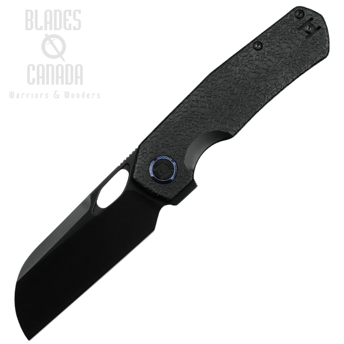 Kunwu S-Tao II Framelock Folding Knife, Vanax Black, Titanium Black Honeydew Texture, S703L-R2