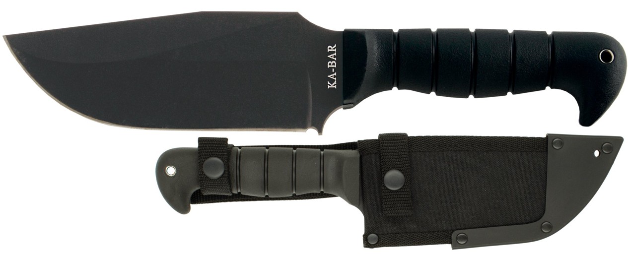Ka-Bar Heavy Duty Warthog Fixed Blade Knife, SK5 Steel, Hard Plastic/Cordura sheath, 1278