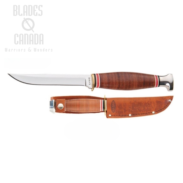 Ka-Bar Little Finn Fixed Blade Knife, 1.4116 Steel, Leather Handle, Leather Sheath, Ka1226