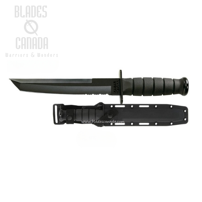 Ka-Bar Fixed Blade Tanto Knife, 1095 Cro-Van, Hard Sheath, 1245