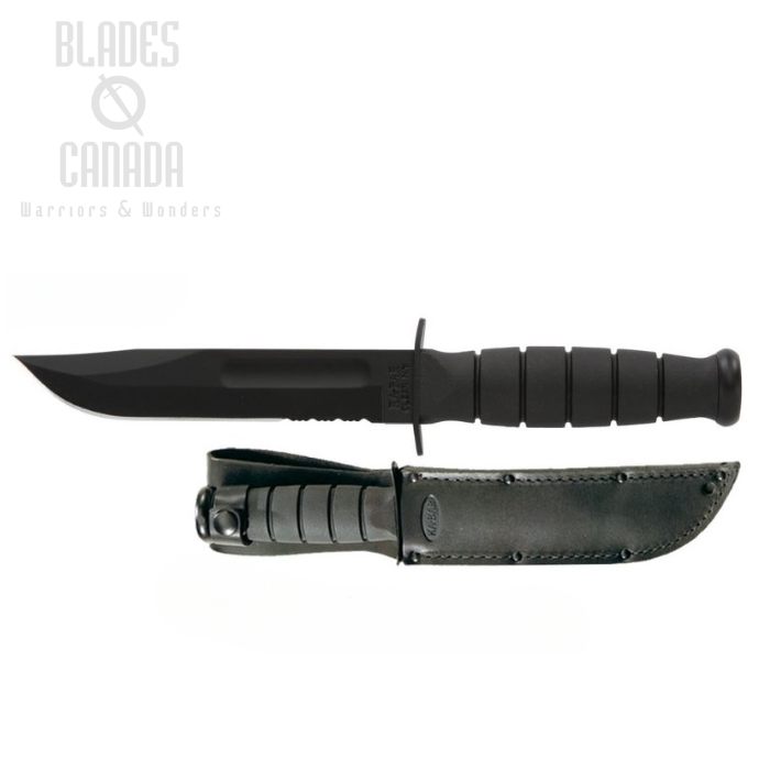 Ka-Bar Short Fixed Blade Knife, 1095 Cro-Van, Leather Sheath, 1257