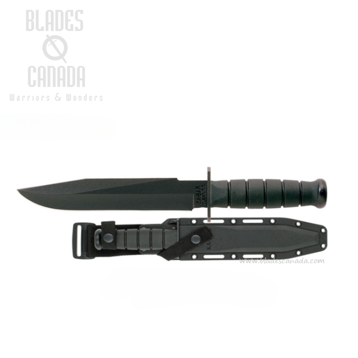 Ka-Bar Fighter Fixed Blade Knife, 1095 8" Straight Edge, Hard Sheath, 1269