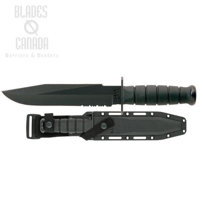 Ka-Bar Fighter Fixed Blade Knife, 1095 Cro-Van, Kydex Sheath, 1271