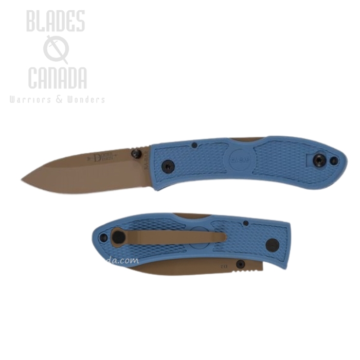 Ka-Bar Dozier Hunter Folding Knife, D2 Steel, Blue Handle, 4062D2