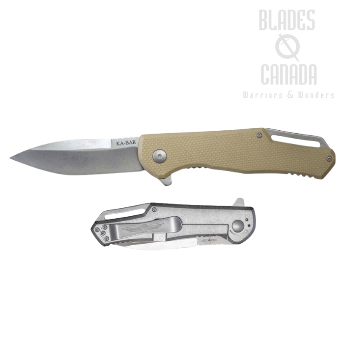 Ka-Bar Jarosz Flipper Framelock Knife, AUS 8A Spear Point, Ka7509