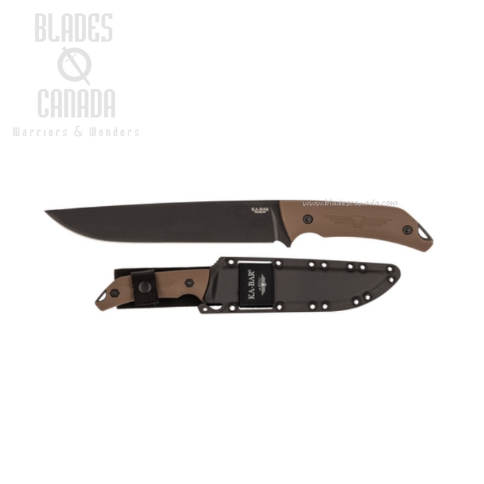 Ka-Bar Jarosz Camp Turok Fixed Blade Knife, 1095 Cro-Van, Ultramid Brown, Ka7511