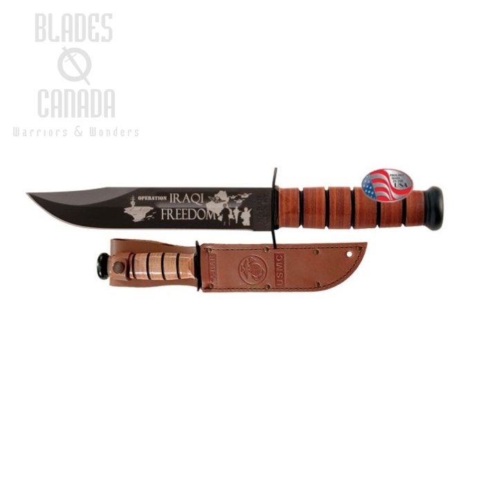 Ka-Bar USMC Operation Iraqi Freedom Commemorative Knife, 1095 Cro-Van, 9128