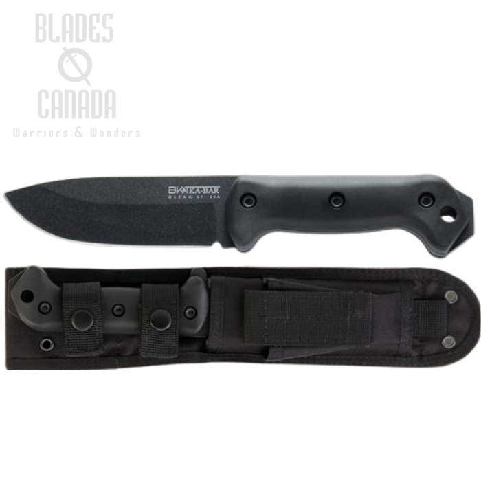 Ka-Bar Becker Companion Fixed Blade Knife, 1095 Cro-Van, Polyester Sheath, KaBK22