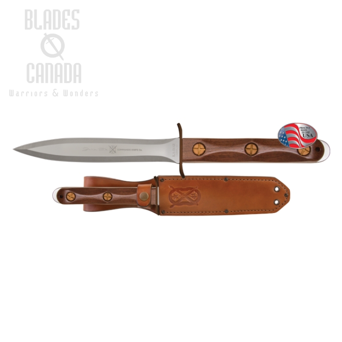 Ka-Bar EK Commando Presentation Fixed Blade Knife, Leather Sheath, KaEK13