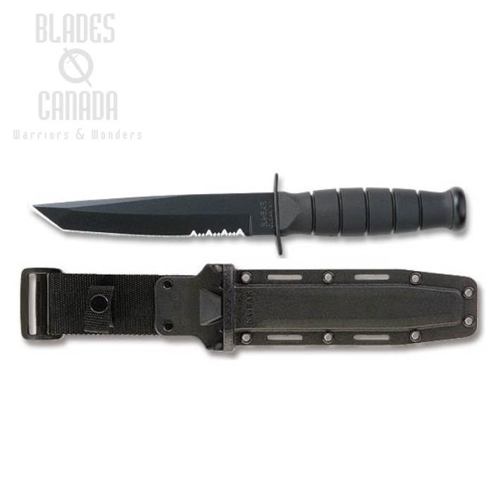 Ka-Bar Short Tanto Fixed Blade Knife, 1095 Cro-Van, Hard Sheath, 5055