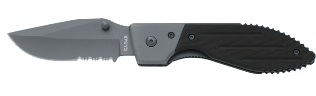 Ka-Bar Warthog Folding Knife, w/Serrations, G10 Black, Ka3073 - Click Image to Close