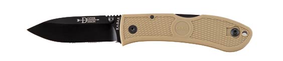 Ka-Bar Dozier Hunter Folding Knife, AUS 8A, Zytel Coyote, Ka4062CB