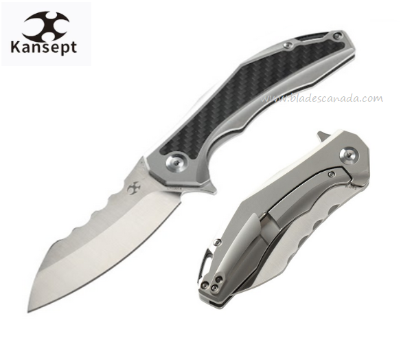 Kansept Spirit Flipper Framelock Knife, CPM S35VN, Titanium, K1002A7