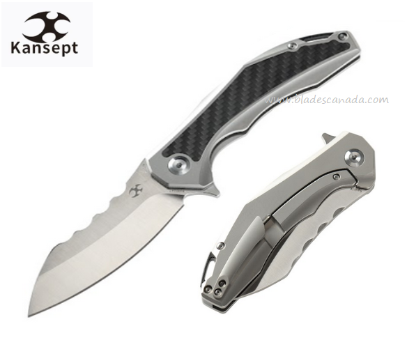 Kansept Spirit Flipper Framelock Knife, CPM S35VN, Titanium, K1002A7 - Click Image to Close