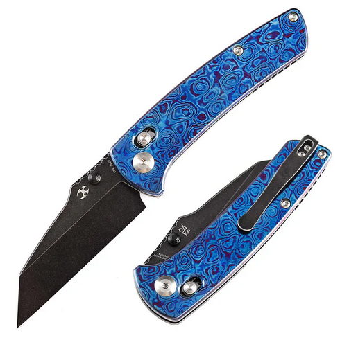 Kansept Main Street Crossbar Lock Folding Knife, CPM 20CV, Timascus Handle, K1015M1