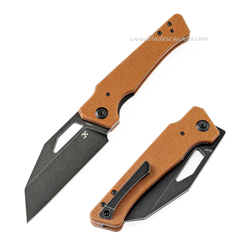 Kansept Egress Folding Knife, CPM S35VN Black, Micarta Brown, 1033A2