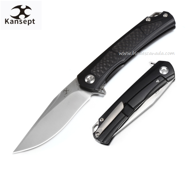 Kansept Gremlin Flipper Framelock Knife, CPM S35VN, Titanium/Carbon Fiber, K2003A3