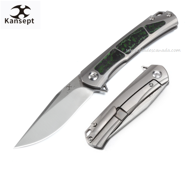 Kansept Gremlin Flipper Framelock Knife, CPM S35VN, Titanium/Carbon Fiber, K2003A5