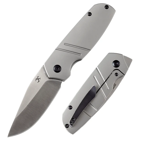 Kansept Turaco Flipper Framelock Knife, CPM S35VN Satin, Titanium, K2049A1