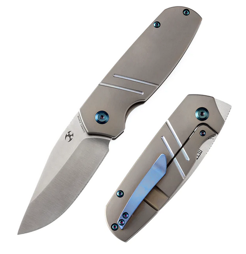 Kansept Turaco Flipper Framelock Knife, CPM S35VN Satin, Titanium Bronze Ano, K2049A3