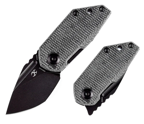 Kansept RIO Flipper Folding Knife, M390 Black, Micarta Black, K3044A3