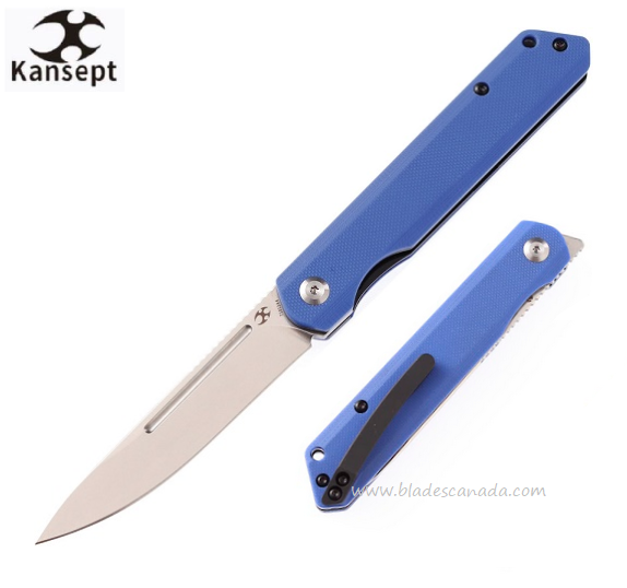 Kansept Prickle Flipper Folding Knife, 154CM, G10 Blue, T1012A4