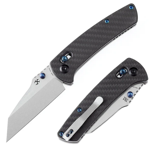 Kansept Main Street Crossbar Lock Folding Knife, 154CM, Carbon Fiber Twill/G10, T1015V4