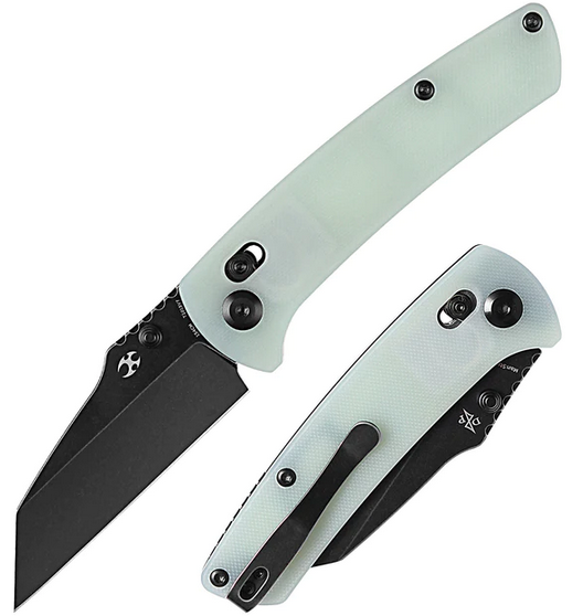 Kansept Main Street Crossbar Lock Folding Knife, 154CM Black, G10 Jade, T1015V7