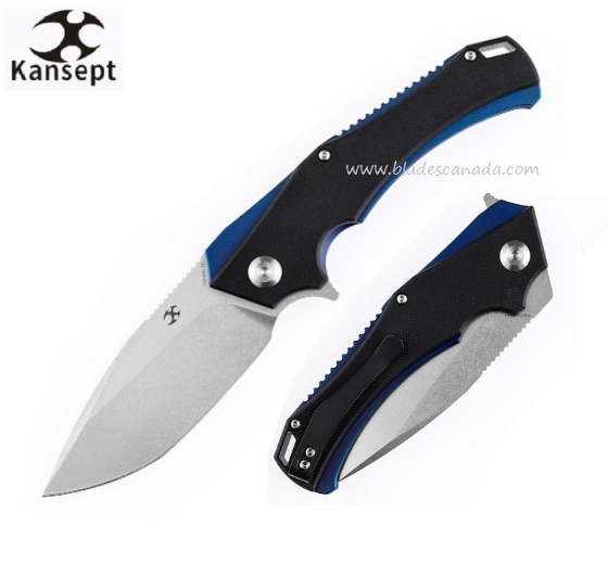 Kansept Mini Hellx Flipper Folding Knife, D2 SW, G10 Black, T2008A1