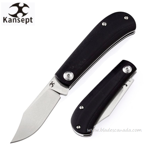 Kansept Bevy Slip Joint Folding Knife, 154CM, G10 Black, T2026S1 - Click Image to Close
