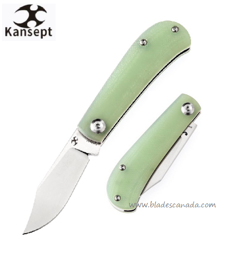 Kansept Bevy SlipJoint Folding Knife, 154CM, G10 Natural Jade, T2026S3 - Click Image to Close