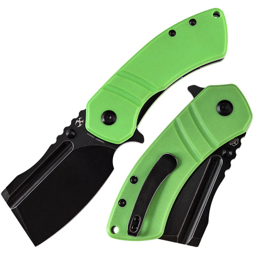 Kansept M+ Korvid Flipper Folding Knife, 154CM Black, G10 Grass Green, T2030B3U