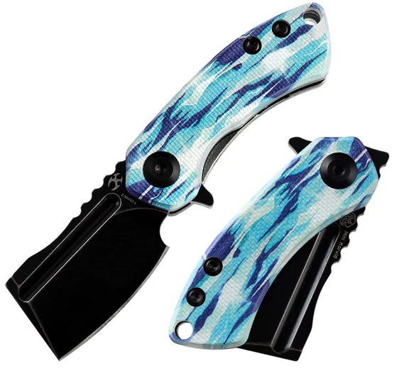 Kansept Mini Korvid Flipper Folding Knife, 154CM Black, G10 Jade w/Icicle Camo, T3030C2
