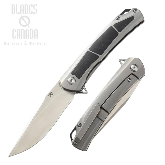 Kansept Sprite Flipper Framelock Knife, CPM S35VN, Titanium/Carbon Fiber, K1003A1