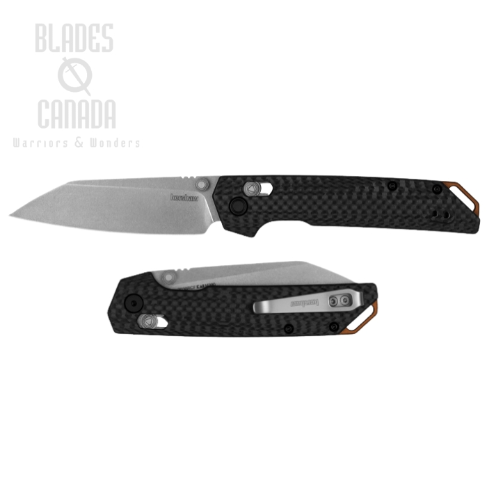 Kershaw Iridium Flipper DuraLock Folding Knife, M390 Reverse Tanto, Carbon Fiber, 2038RCF