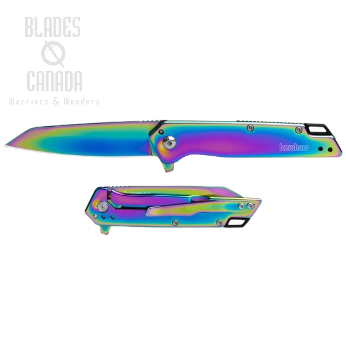 Kershaw Misdirect Flipper Framelock Knife, Rainbow Stainless, K1365RBW
