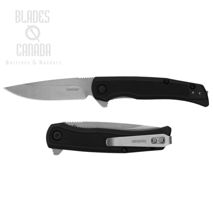 Kershaw Outfield Flipper Folding Knife, Stonewash Blade, Nylon Black, 1428