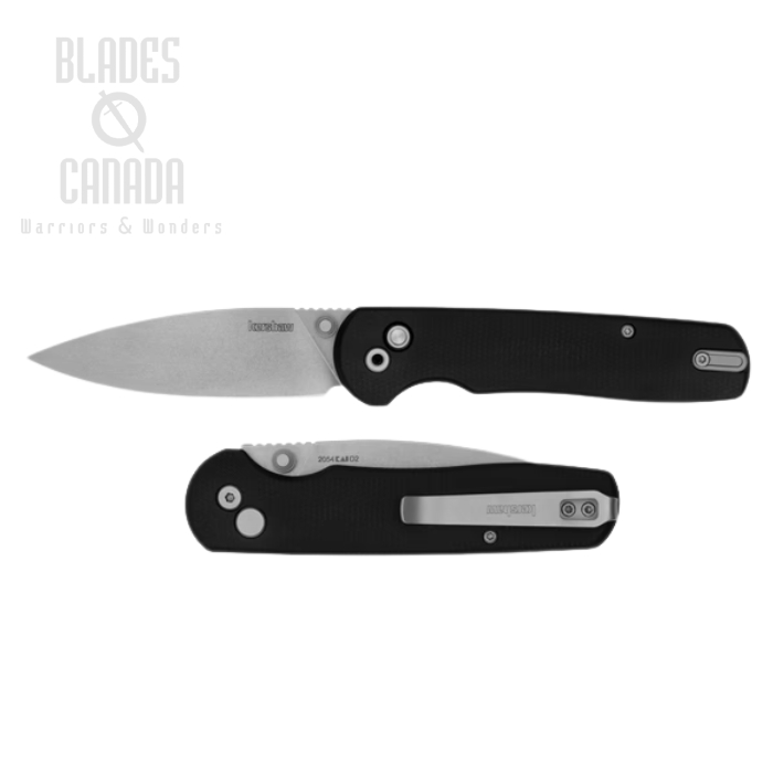Kershaw Remnant Button Lock Folding Knife, D2 Stonewash, Micarta Black, 2054