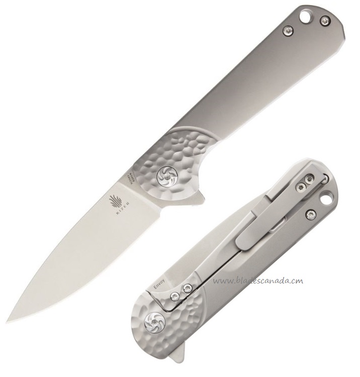 Kizer Envoy Flipper Framelock Knife, S35VN, Titanium Grey, 3493