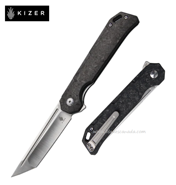 Kizer Begleiter Flipper Framelock Knife, CPM S35VN, Carbon Fiber, 4458T3