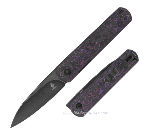 Kiser Feist XL Flipper Folding Knife, 20CV Black, Fatcarbon, 4499A2