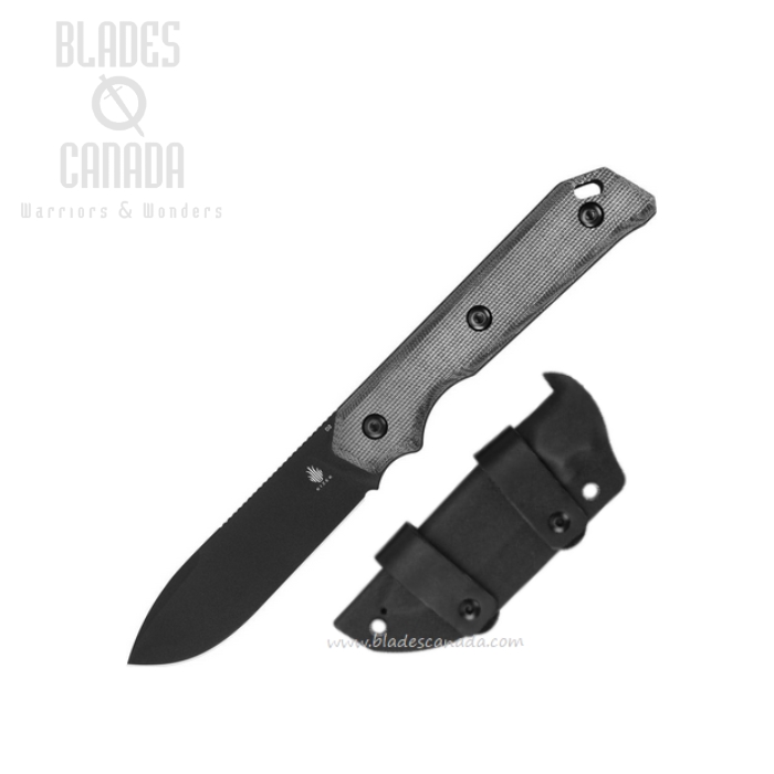 Kizer Begleiter Fixed Blade Knife, D2 Black, Micarta Black, 1045C1