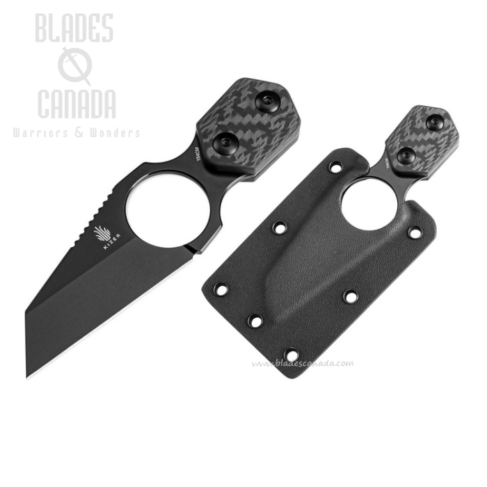 Kizer Variable Fixed Blade Knife, 154CM Black SW, Carbon Fiber, 1052A2